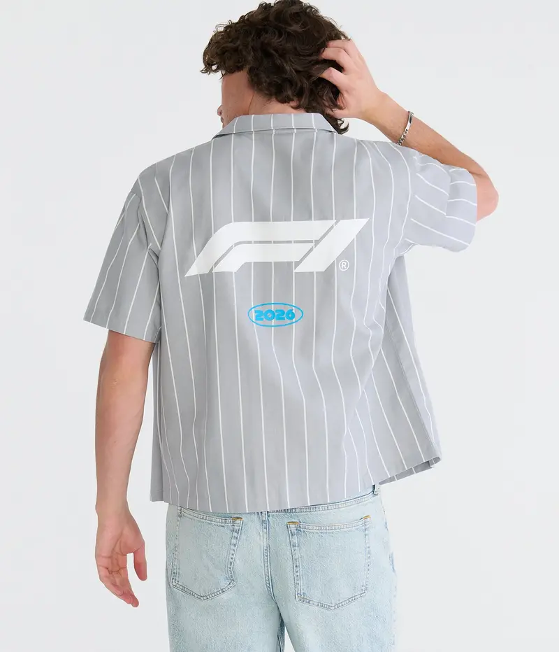 Aeropostale Formula 1 Racing Striped Boxy Mechanic Shirt 4