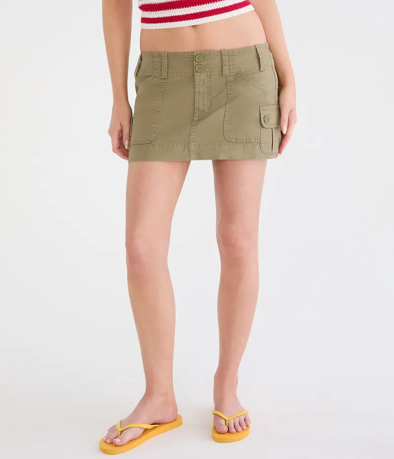 Aeropostale Twill Cargo Low-Rise Mini Skirt 1