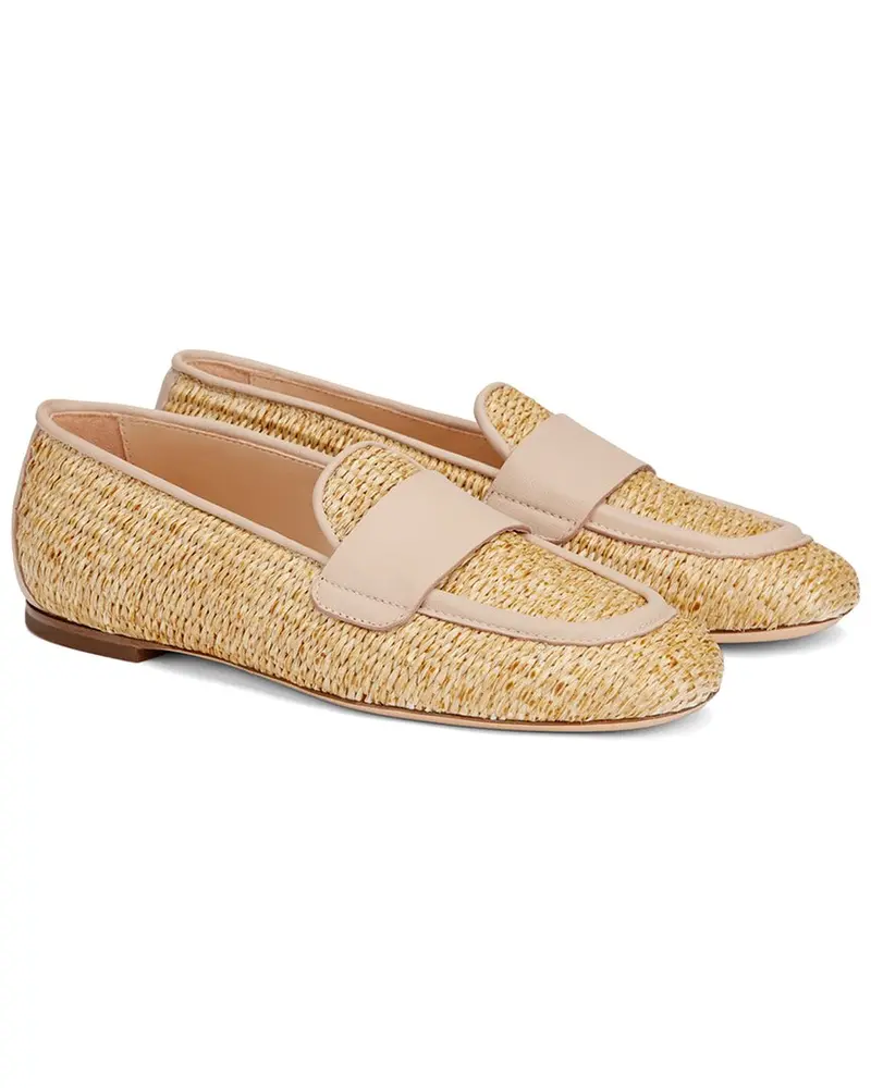 Agl Sheryl Raffia Leather Moccasin 1