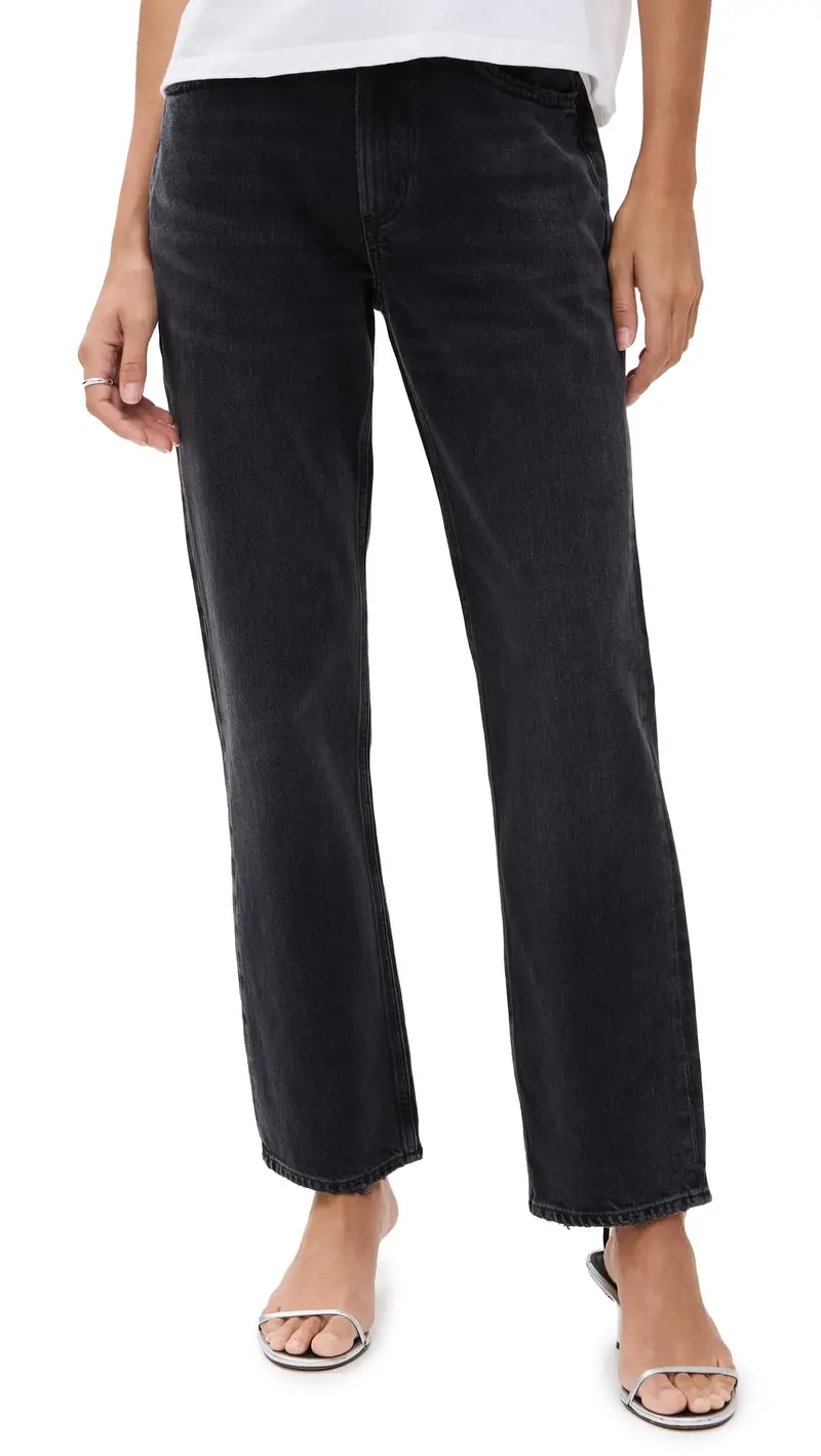 Agolde Women's Valen Vintage Straight Jeans, Hitch, Black 1