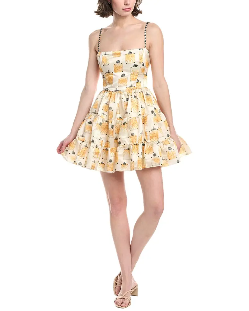 Agua By Agua Bendita Bisuteria Linen & Silk-Blend Mini Dress 1