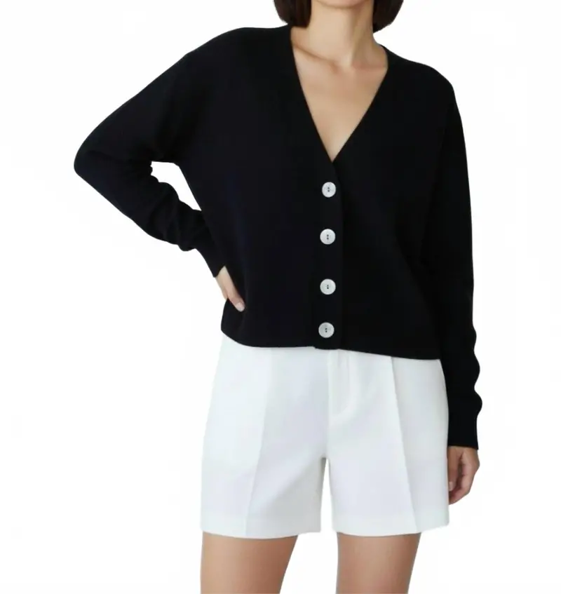 Alani Cashmere Cardigan In Black 1