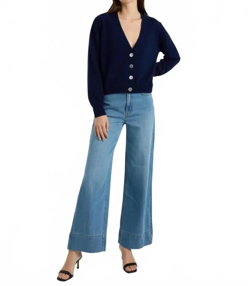 Alani Cashmere Cardigan In Navy 1