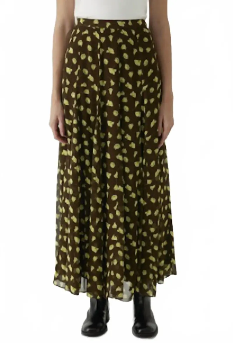 Aleah Maxi Skirt In Neon Yellow Floral 1