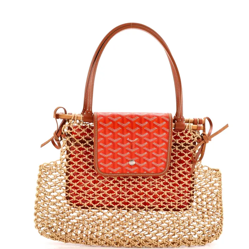 Aligre Bag Raffia Net With Coated Canvas 1