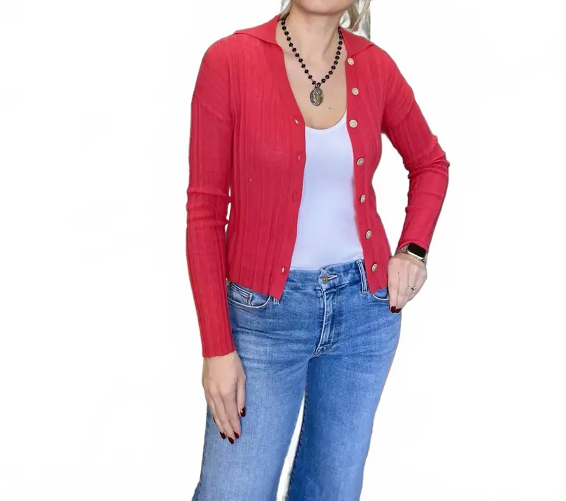 Amarabreeze And Barrell Polo Cardigan In Wild Crush 1