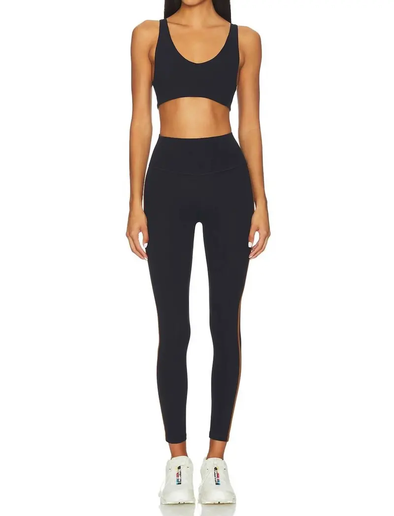 Amber Airweight High Waist Leggings In Indigo/Honey 1