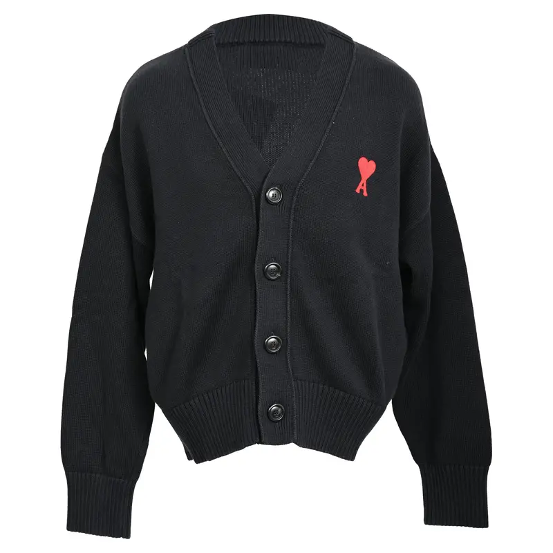 Ami Ami De Coeur Cardigan In Black Wool 1