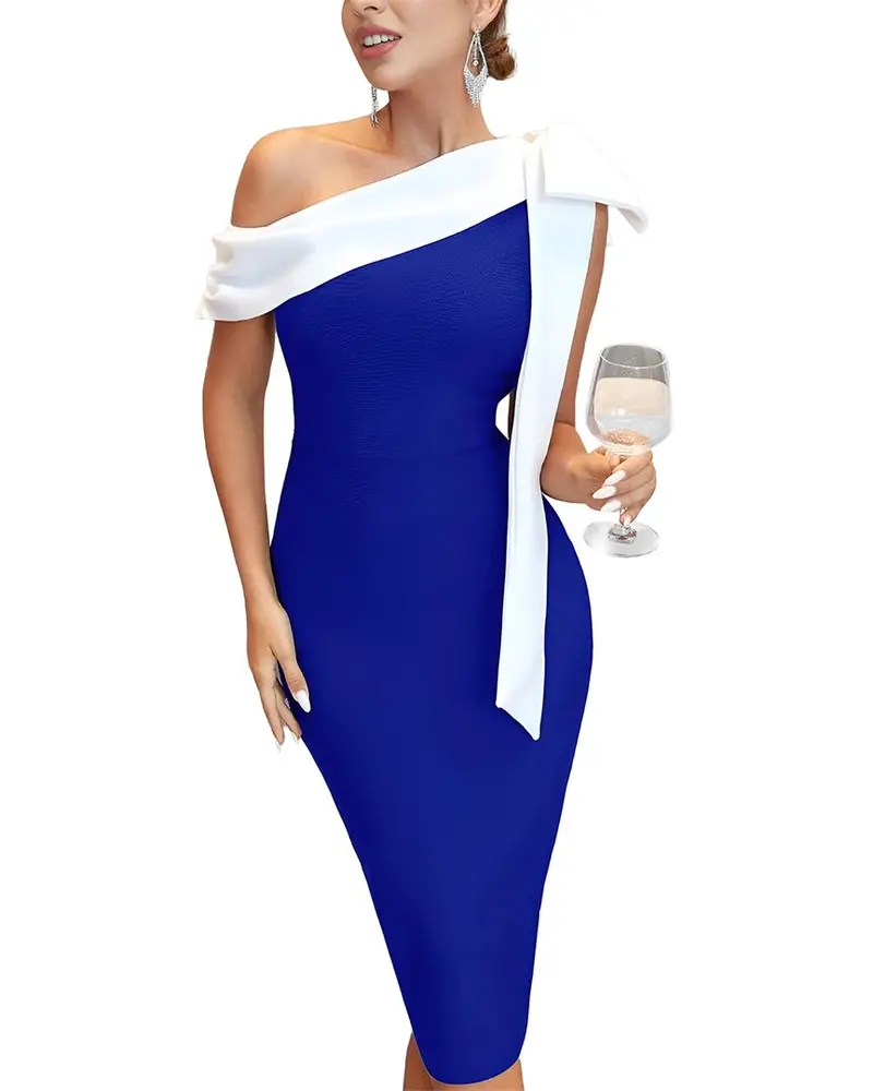 Amina Glam Solid Midi Dress 1