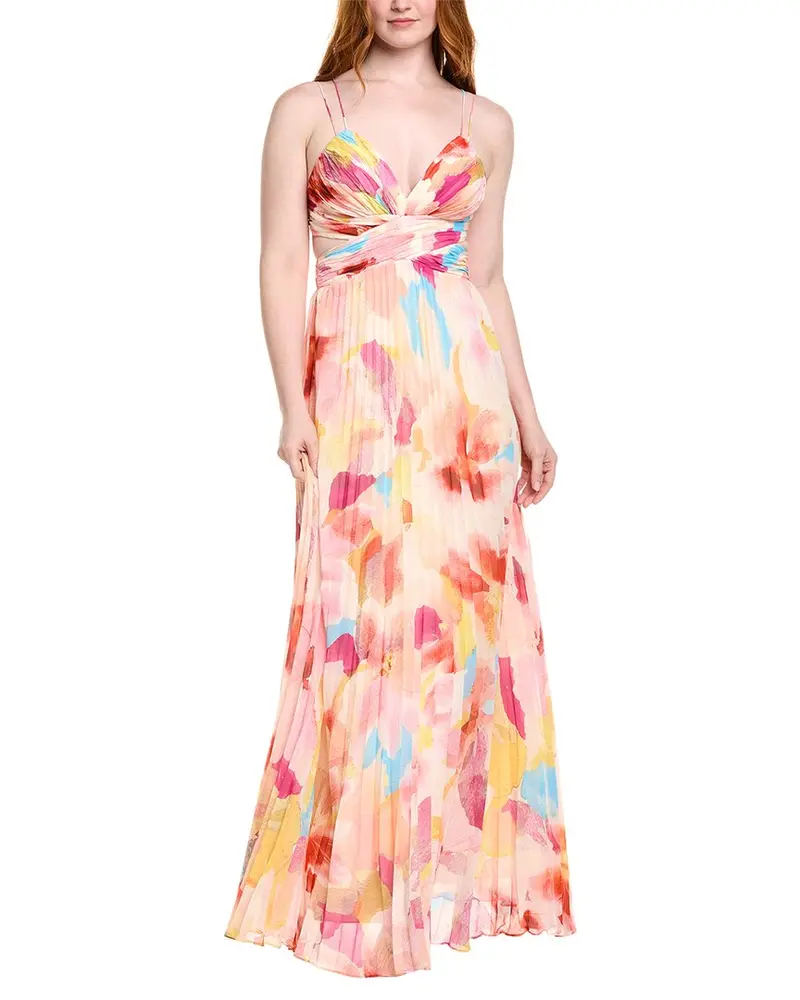 Amur Lisle Pleated Gown 1
