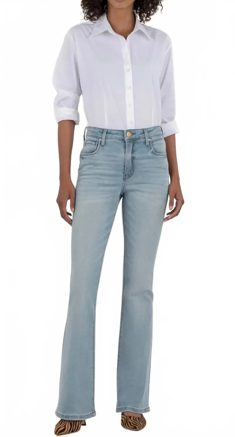 Ana High Rise Flare Leg Jeans In Fun W/Light Base Wash 1