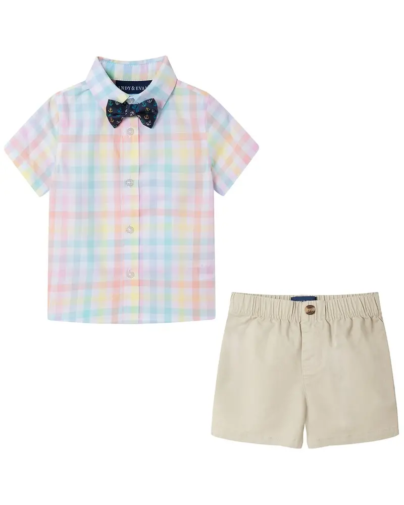 Andy & Evan 4Pc Plaid Suspender Set 1