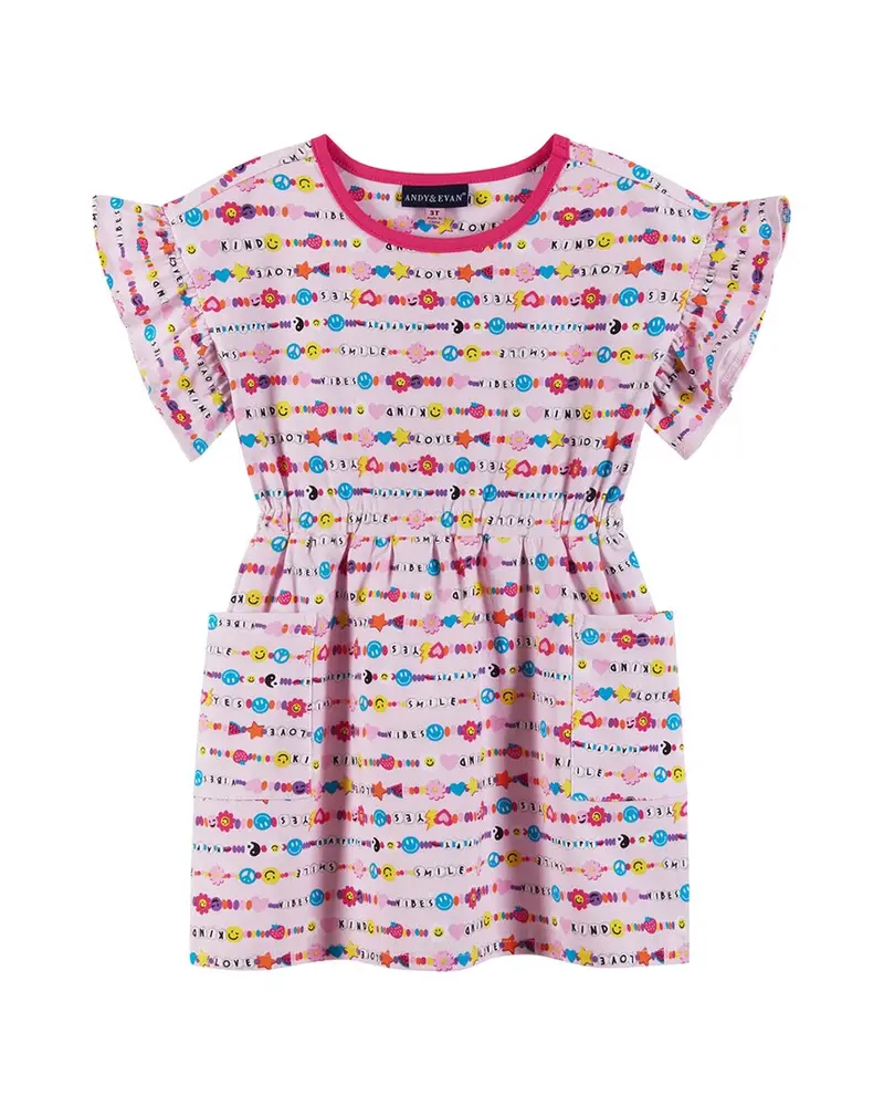 Andy & Evan Friendship Bracelet Printed Jersey Dress 1