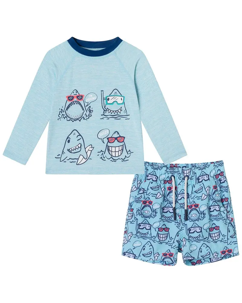 Andy & Evan Rashguard & Board Short Set 1