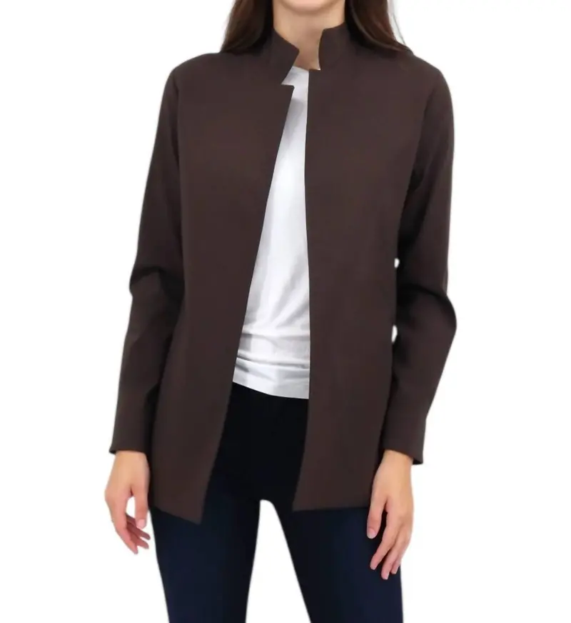 Ann Twill Tech Jacket In Brown 1