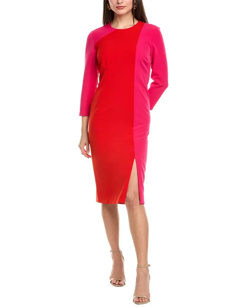 Anne Klein Fitted Colorblocked Midi Dress 1