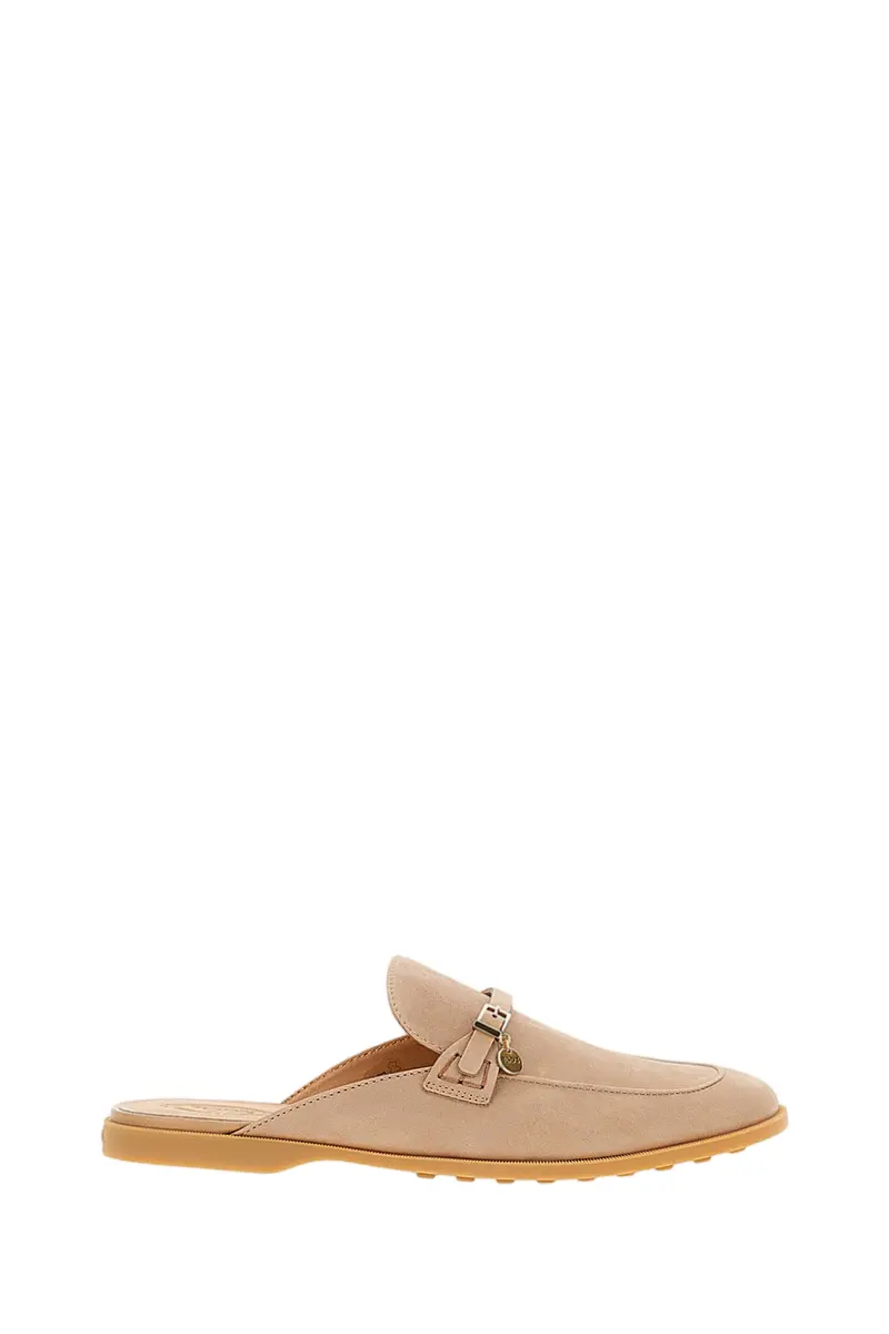 Antique Pink Tod’S Gommini Nubuck Mules 1