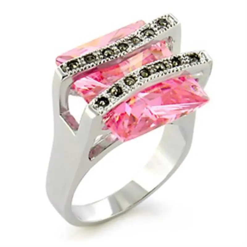 Antique Tone 925 Sterling Silver Ring With Aaa Grade Cz In Rose 1