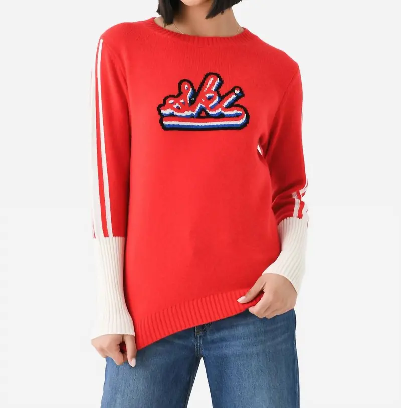 Apres Crew Sweater In Red 1