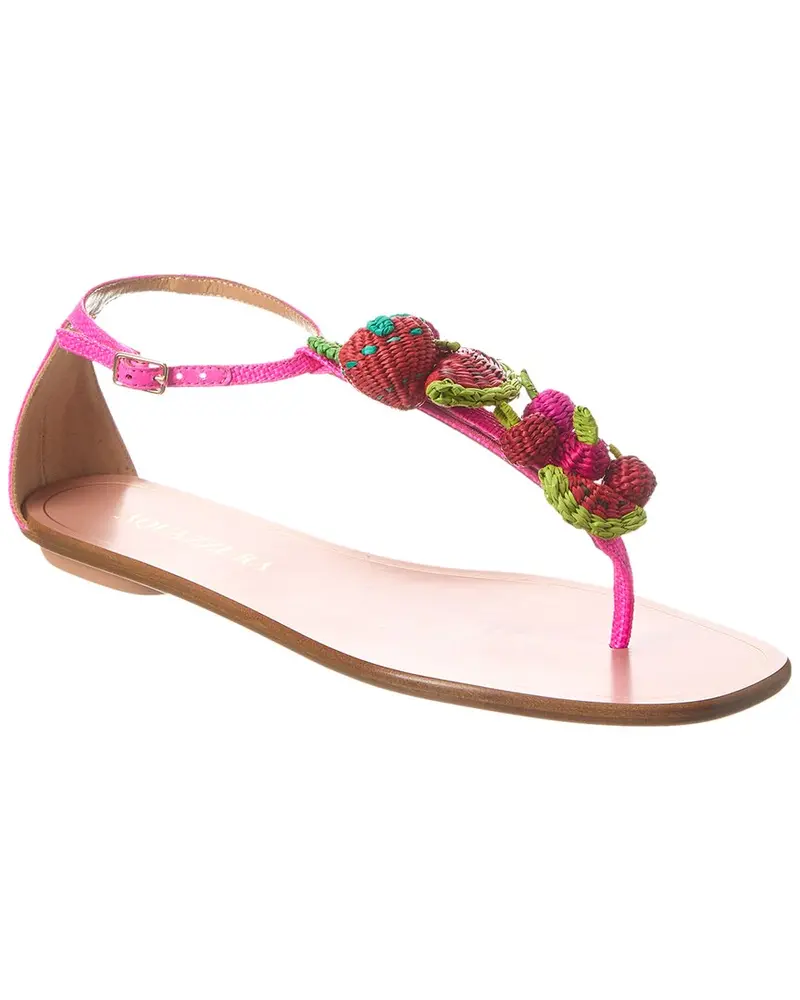 Aquazzura Strawberry Punch Raffia Sandal 1