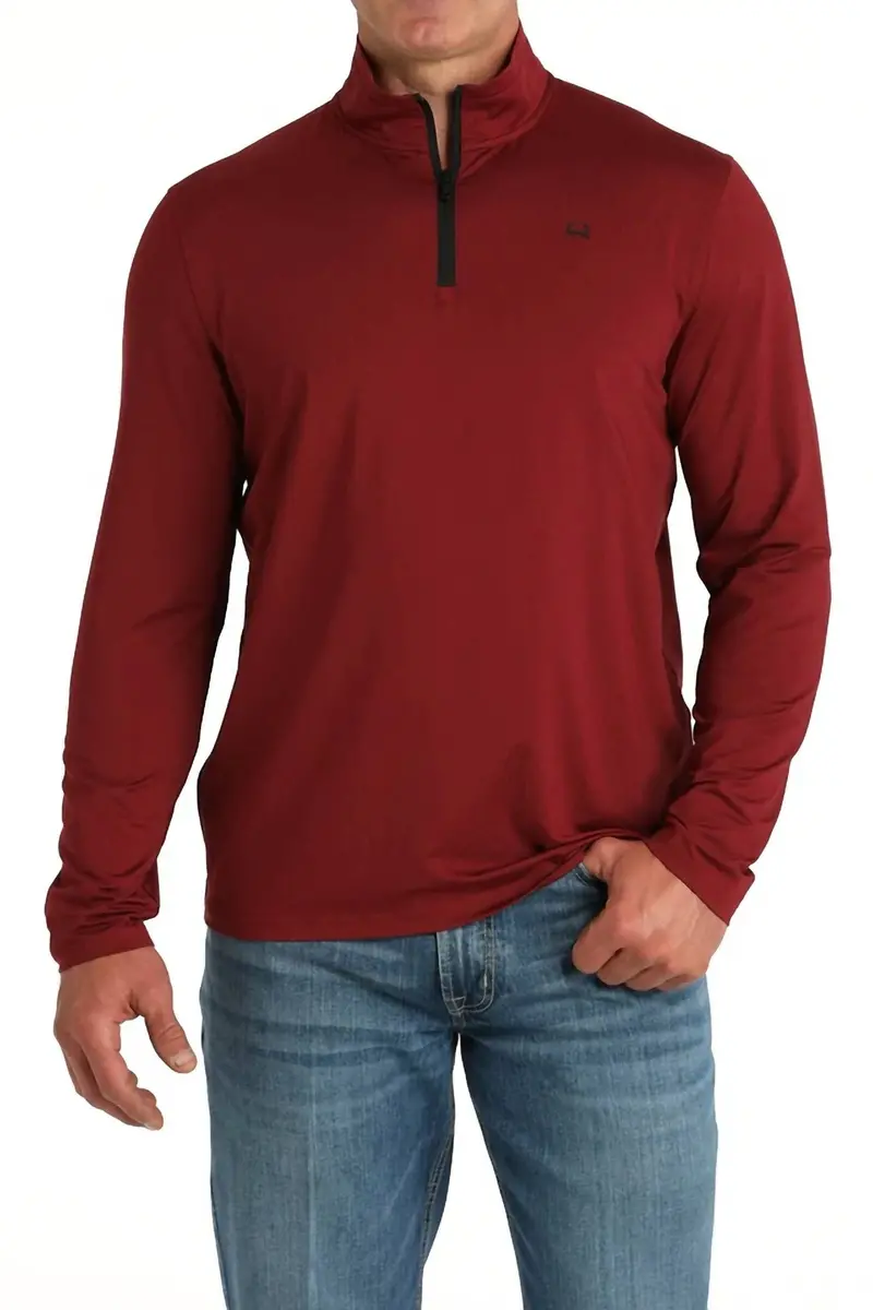 Arenaflex Quarter Zip Sweater In Burgundy 1