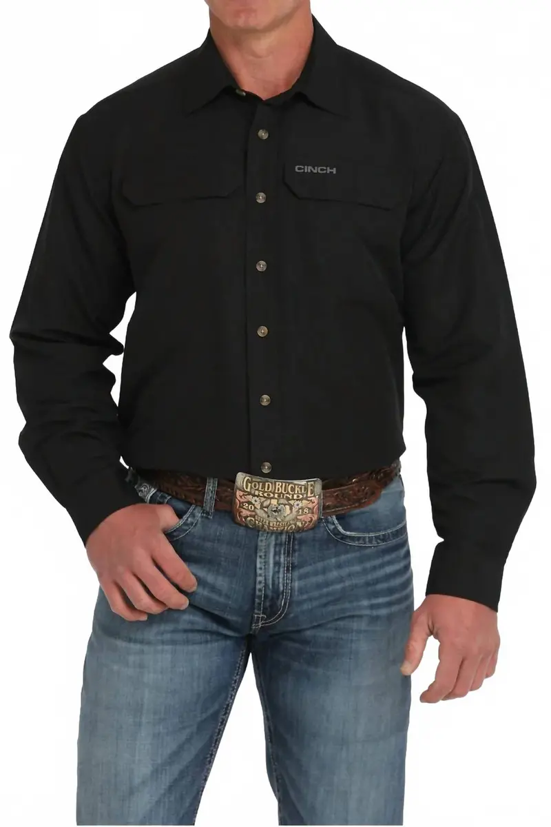 Arenaflex Vented Long Sleeve Shirt In Black 1
