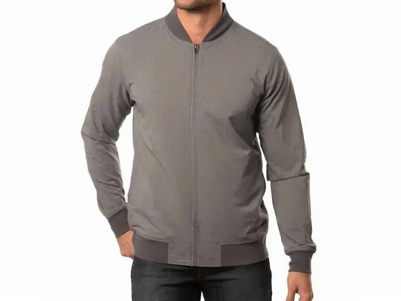 Asheville Jacket In Heather Gray Pinstripe 1