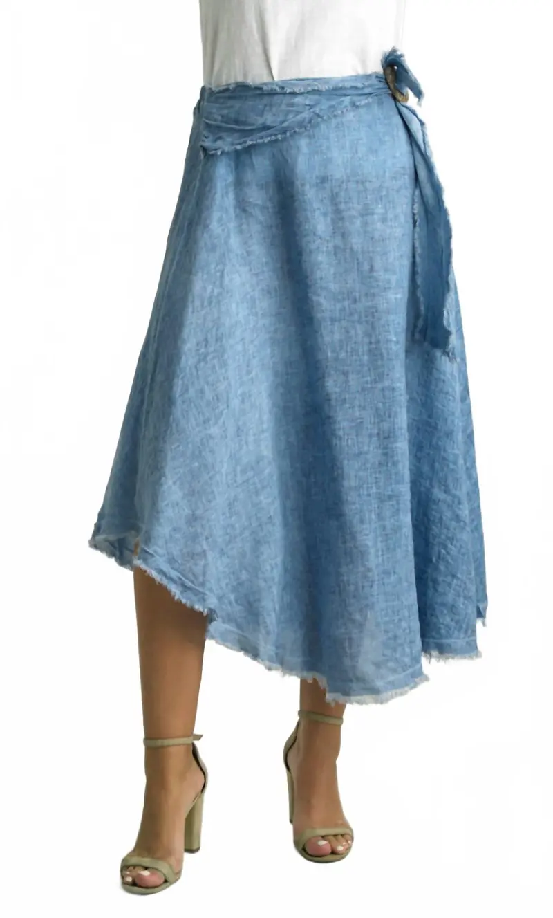 At Bay Midi Skirt In Denim 1