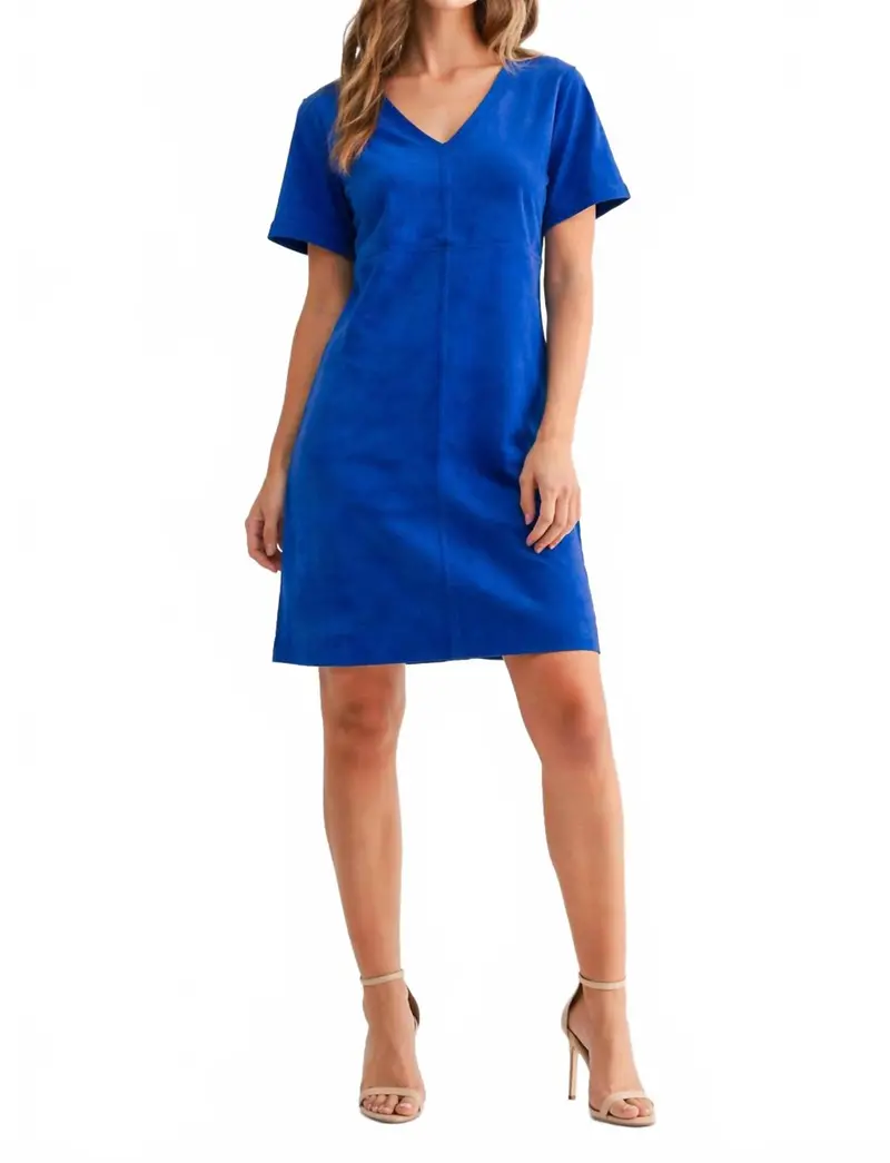 Audrey V-Neck Dress With Pockets In Navy 1