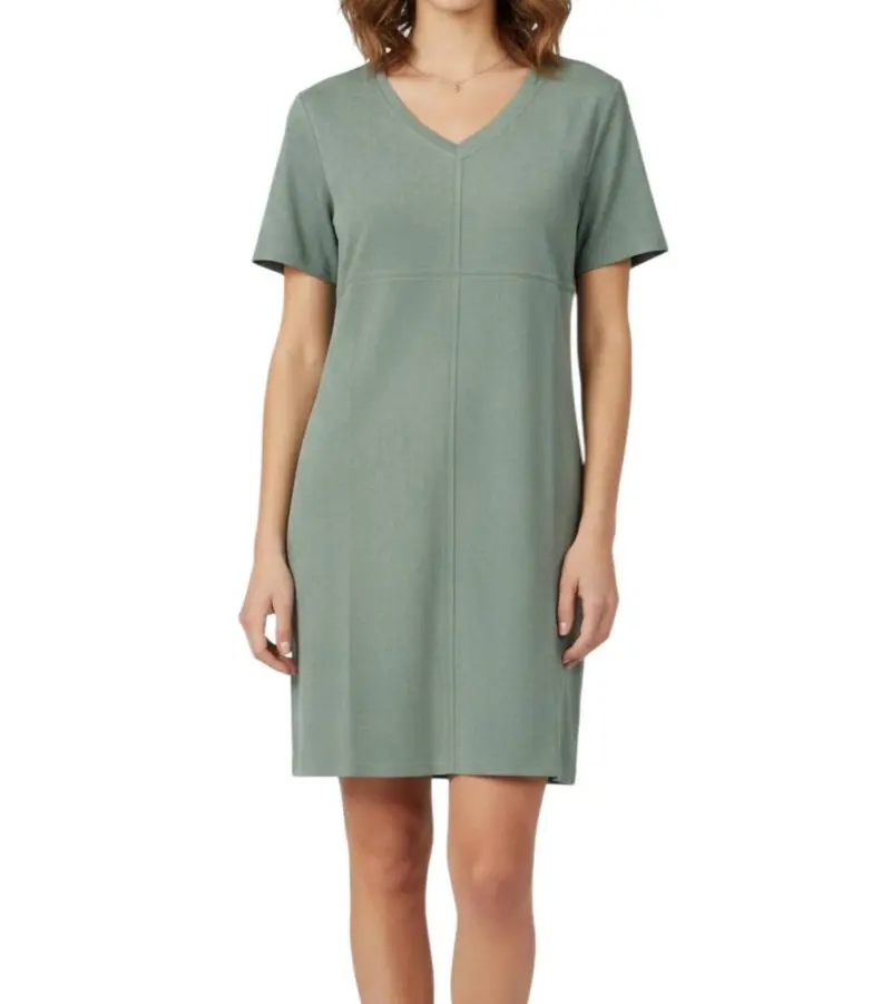 Audrey V-Neck Dress With Pockets In Sage 1
