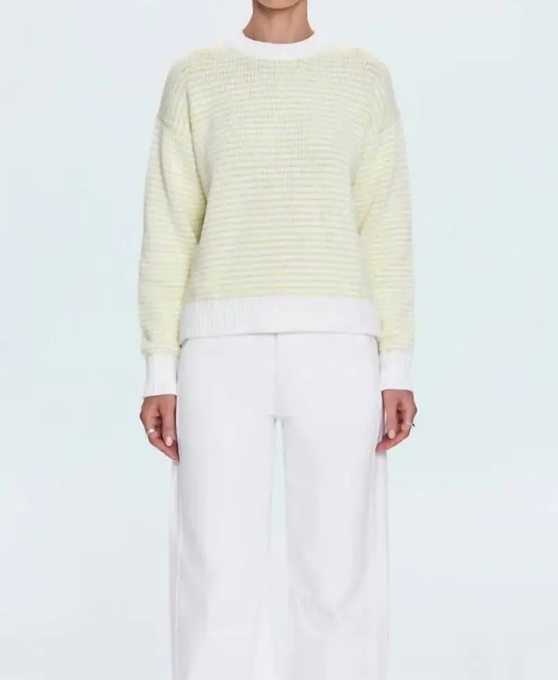 Aura Relaxed Crew Neck Sweater In Limeade 1