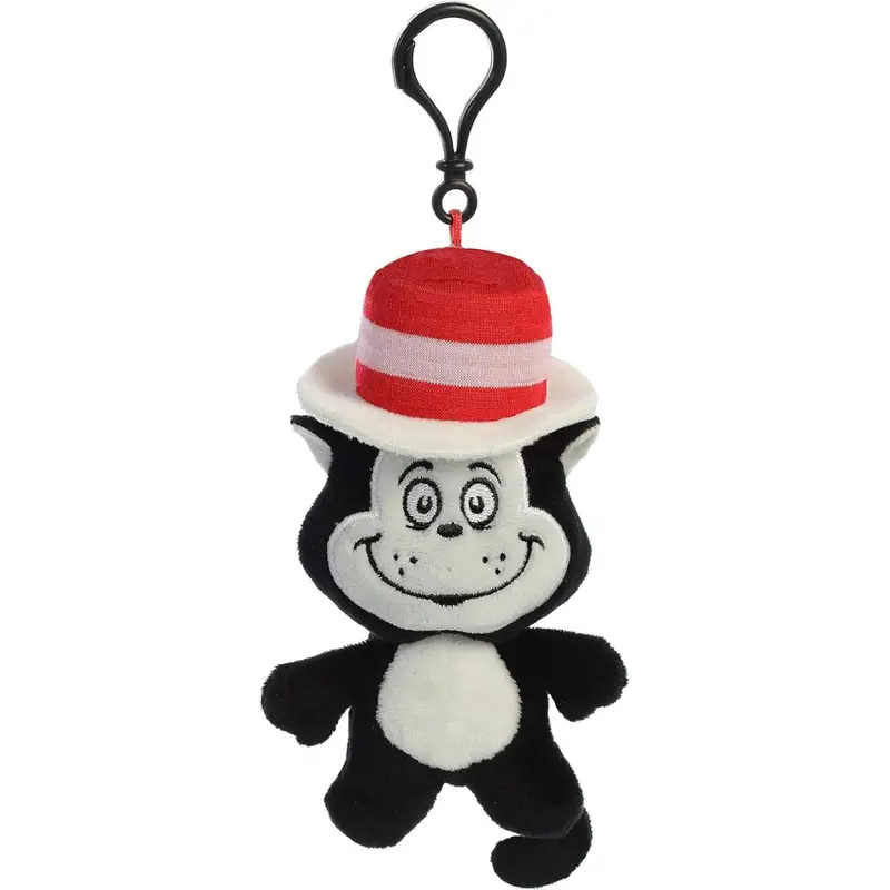 Aurora Dr. Seuss The Cat In The Hat 4-Inch Bag Clip Keychain Plush 1