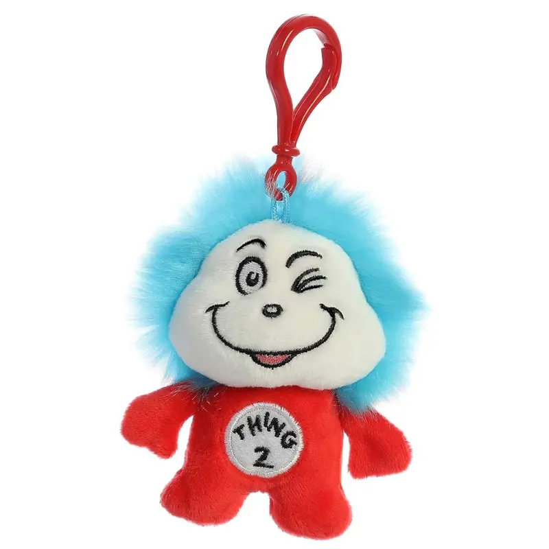Aurora Dr. Seuss The Cat In The Hat Thing 2 4-Inch Bag Clip Keychain Plush 1