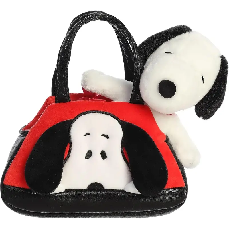 Aurora Fancy Pals Peanuts Snoopy Stuffed Animal - 8-Inch Plush With Purse Carrier 1