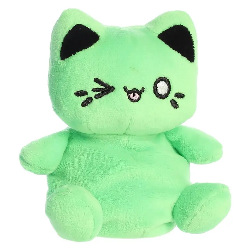 Aurora Palm Pals Tasty Peach Toxic Green Meowchi 5-Inch Stuffed Animal Plush 1