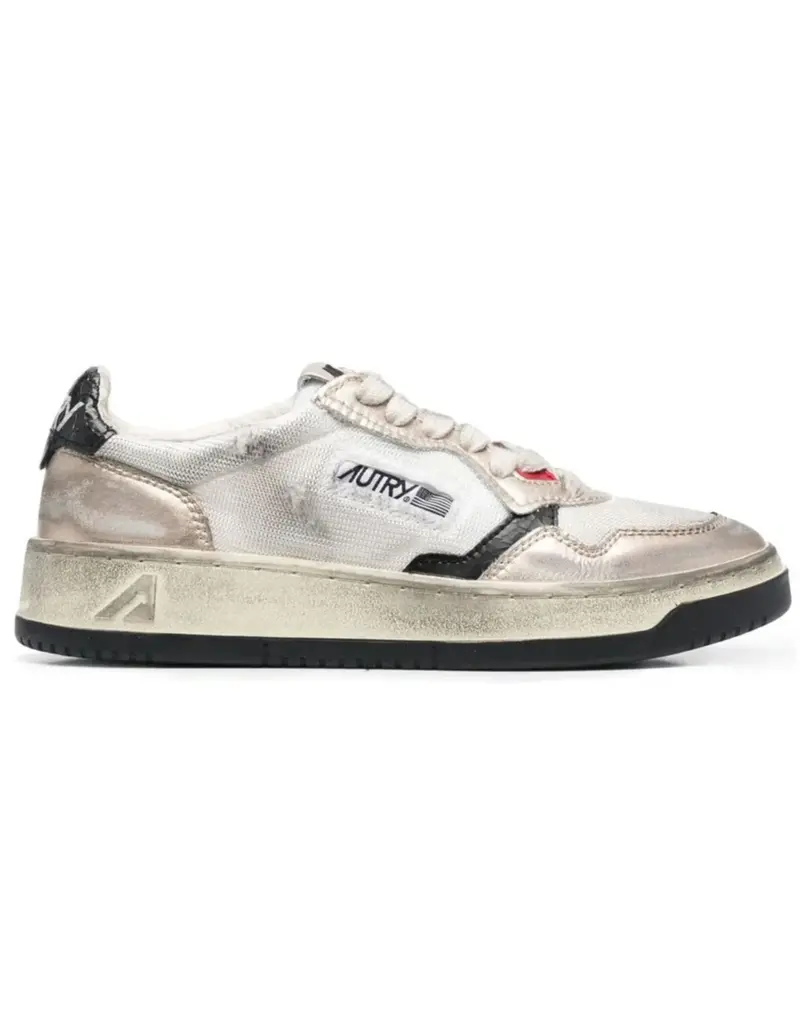 Autry Sup Vint Low Wom Sneakers In Calf Leather Wht/Gold For Women Avlw Ms09 Wht/Gold 1