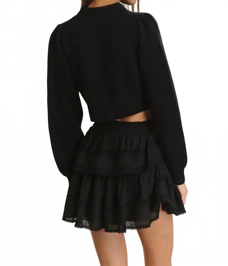 Avignon Crop Cardigan In Black 2