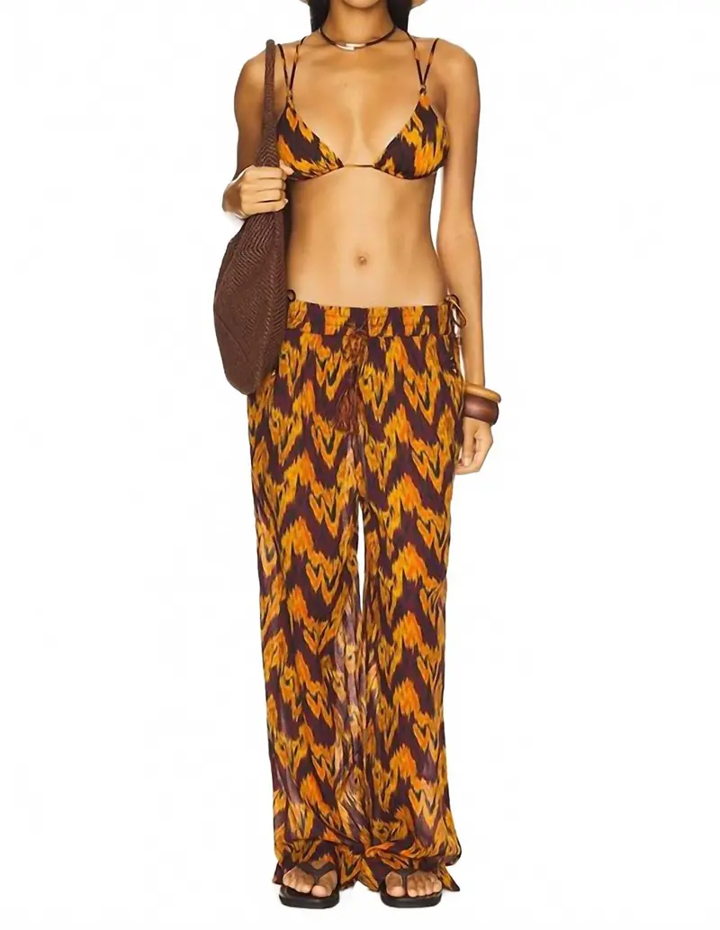 Azra Wide-Leg Trousers In Terra 1