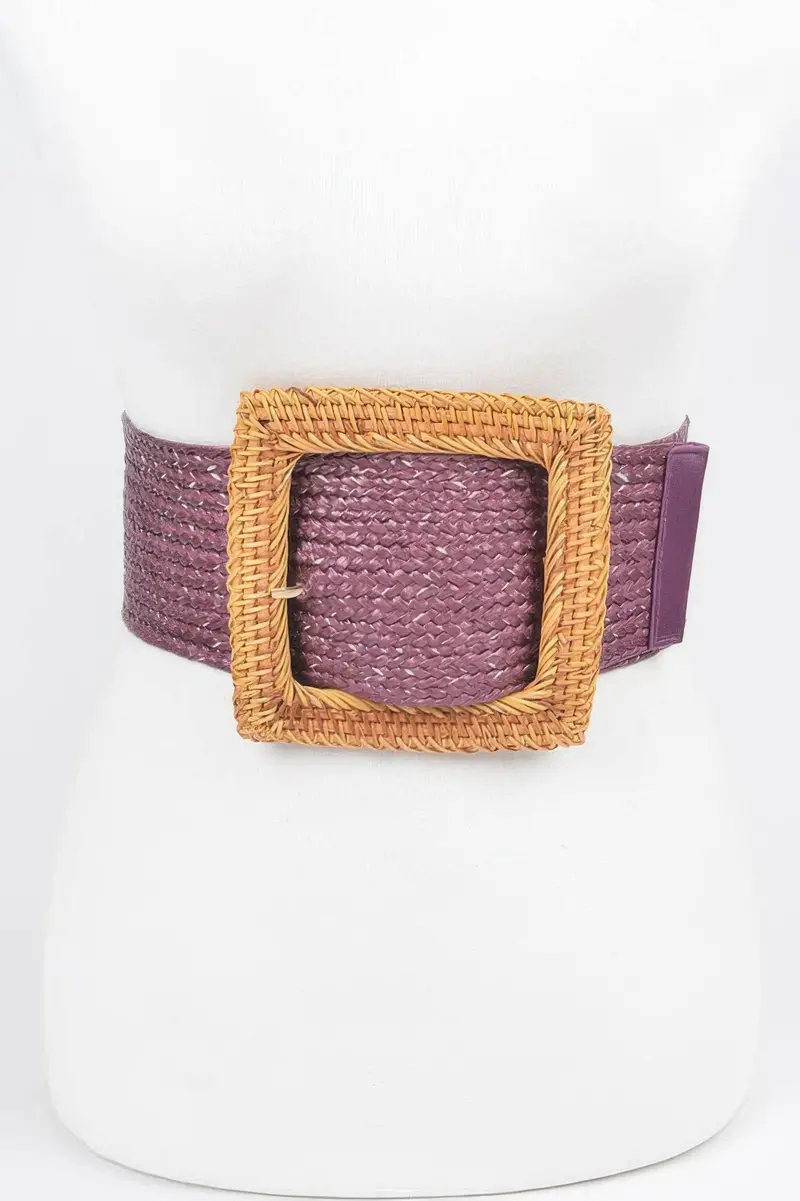 Bamboo Buckle Wide Stretch Belt 1