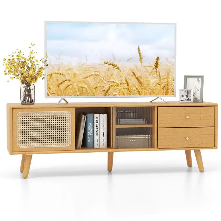Bamboo Tv Stand For Tv Up To 65 Inch 1