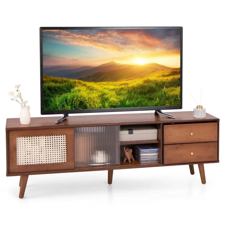 Bamboo Tv Stand For Tv Up To 65 Inch 1