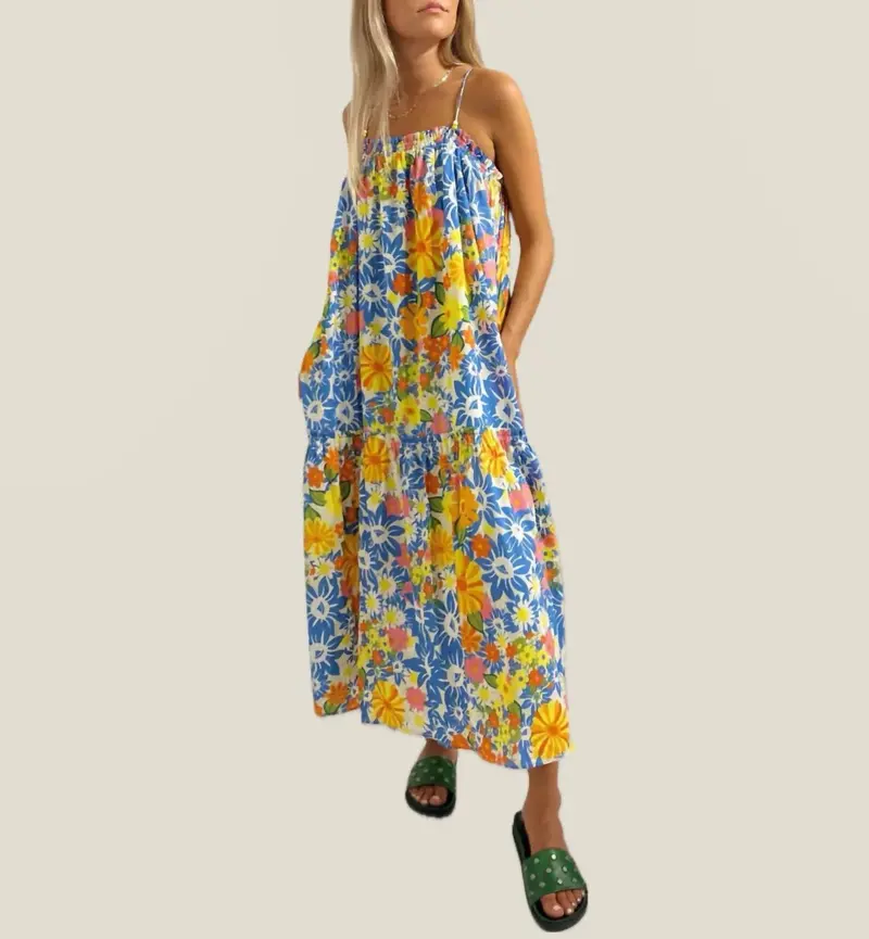 Barbade Printemps Maxi Dress In Floral Multi 1