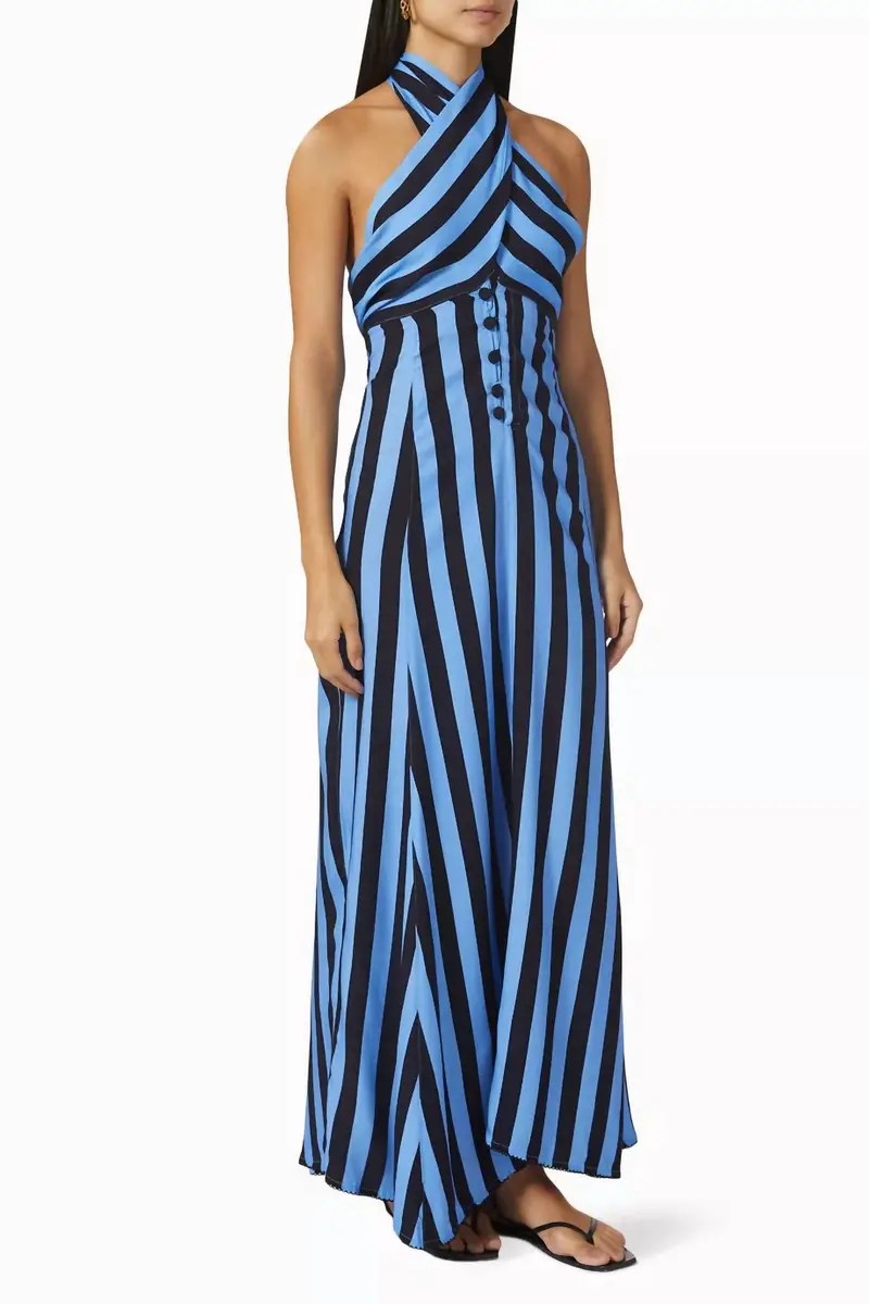 Beck Menfis Stripe Multi Wear Dress In Blue 1
