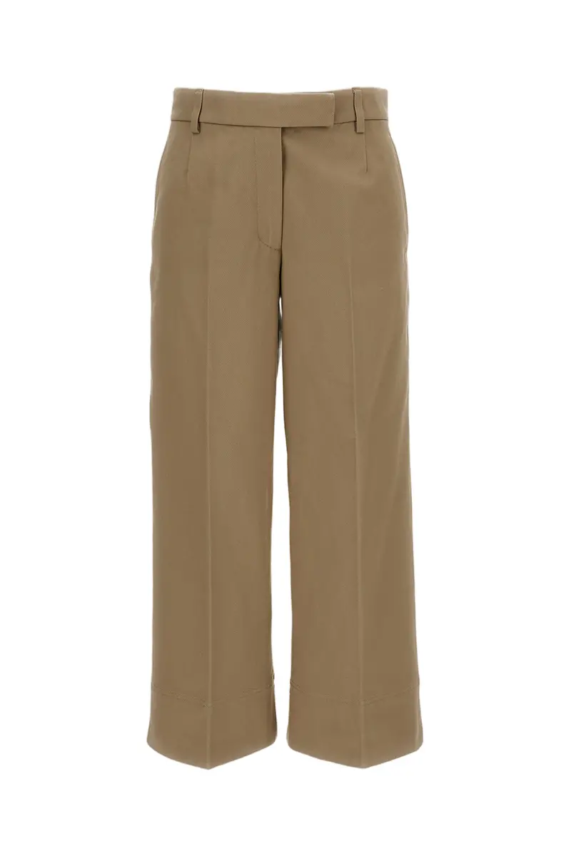 Beige Cotton Gabardine Chino Trousers 1