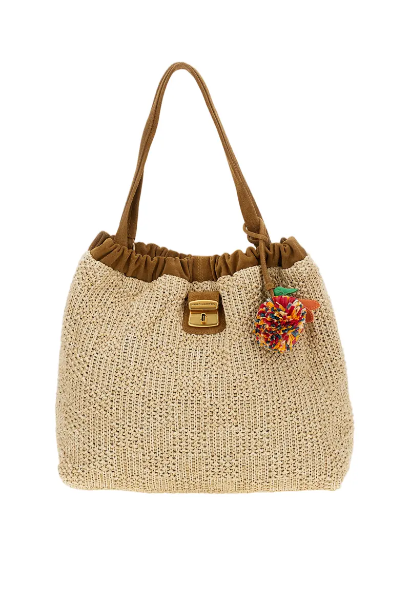 Beige Cristina Raffia Shoulder Bag 1