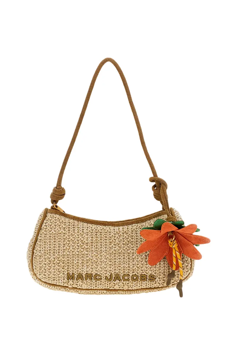 Beige Raffia Shoulder Bag 1