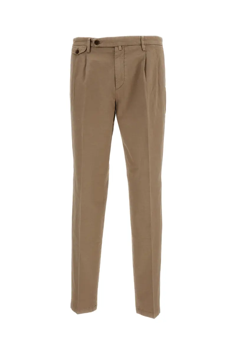 Beige Slim Distressed Trousers 1