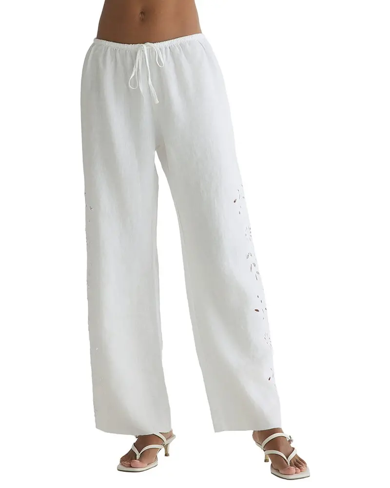Bella Dahl Side Embroidery Linen Beach Pant 1