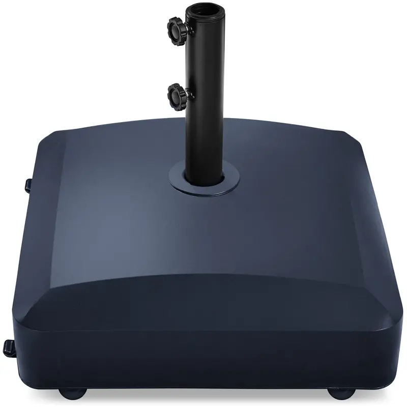 Best Choice Products Fillable Mobile Umbrella Base Heavy Duty Market Stand W/ Wheels, Locks, 123Lb Capacity - Navy Blue 1