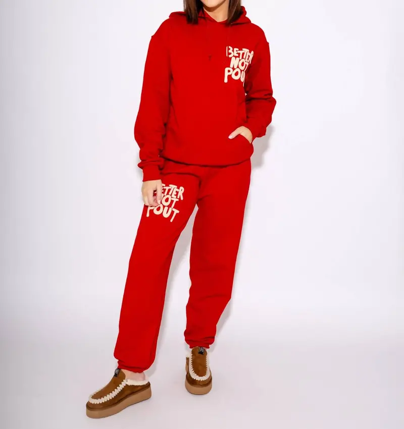 Better Not Pout Hoodie In Red 1